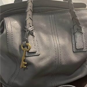 Fossil Charcoal Leather Shoulder Bag